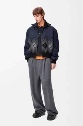 Chaqueta bomber de mezcla de nailon y lana