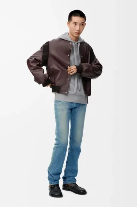 Chaqueta bomber de piel de cordero napa
