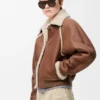 Chaqueta bomber de piel de oveja