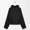 Chaqueta con capucha de algodón y seda