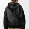 Chaqueta con capucha de piel de cordero napa