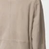 Chaqueta con cinturón de piel de cabra de ante