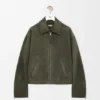 Chaqueta con cremallera de piel de cordero ante