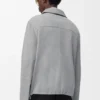 Chaqueta con cremallera de piel de cordero ante