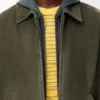 Chaqueta con cremallera de piel de cordero ante