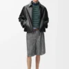 Chaqueta con cremallera de piel de cordero napa