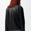 Chaqueta con cremallera de piel de cordero napa