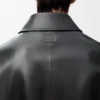 Chaqueta con cremallera de piel de cordero napa