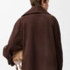 Chaqueta con lazo en piel de cabra de ante