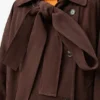 Chaqueta con lazo en piel de cabra de ante