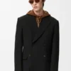 Chaqueta de doble botonadura de lana
