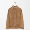 Chaqueta de estilo laboral en piel de cabra de ante