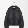Chaqueta de estilo laboral en piel de cordero napa