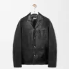 Chaqueta de estilo laboral en piel de cordero napa