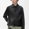 Chaqueta de estilo laboral en piel de cordero napa