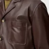 Chaqueta de estilo laboral en piel de cordero napa