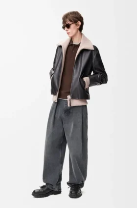 Chaqueta de piel de búfalo napa