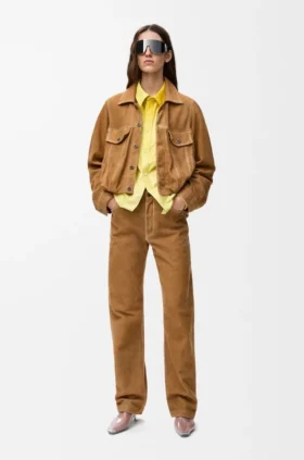 Chaqueta de piel de cabra de ante