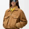 Chaqueta de piel de cabra de ante
