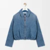 Chaqueta drapeada de denim