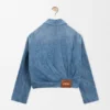 Chaqueta drapeada de denim