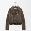 Chaqueta motera de piel de cordero napa