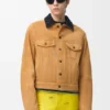 Chaqueta tipo «trucker» de piel de cabra de ante