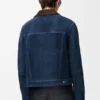 Chaqueta tipo «trucker» de piel de cabra de ante
