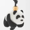 Colgante de panda de fieltro y piel de becerro