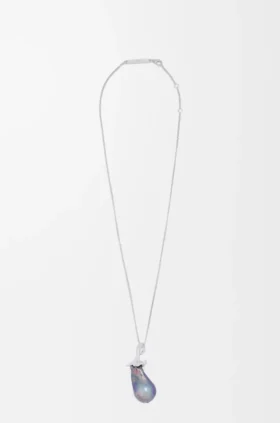 Collar «Aubergine» de plata de ley y perlas