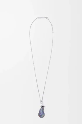 Collar «Aubergine» de plata de ley y perlas