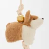 Dije «Corgi» de fieltro y piel de becerro