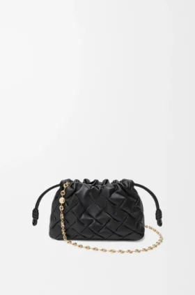 Flamenco Purse mini en piel de becerro napa plisada
