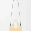 Font Tote pequeño con tipografía Loewe en rafia