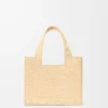 Font Tote pequeño con tipografía Loewe en rafia