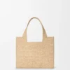 Font Tote pequeño con tipografía Loewe en rafia