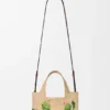 Font Tote pequeño con tipografía Loewe en rafia