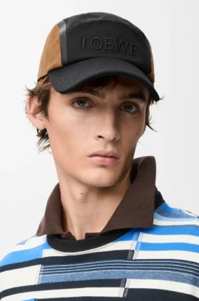 Gorra «Camp» de lona y ante