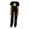 Loewe para hombre, camiseta de manga corta con cara sonriente amarilla sobre fondo negro, H616341X87-1100