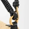 Minibolso Cala de piel de becerro clásica y rafia