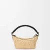 Minibolso Cala de piel de becerro clásica y rafia