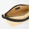 Minibolso Cala de piel de becerro clásica y rafia