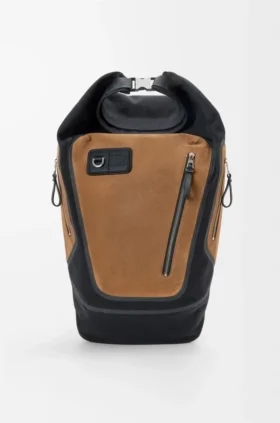 Mochila Flex con cierre enrollable en lona y ante