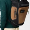 Mochila Flex con cierre enrollable en lona y ante