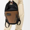 Mochila Flex con cierre enrollable en lona y ante