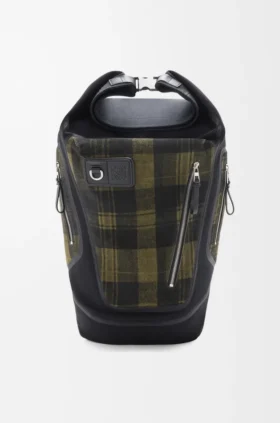 Mochila Flex con cierre enrollable en lona y ante cepillado