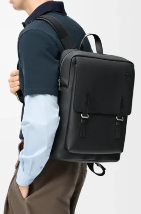 Mochila militar de piel de becerro de grano suave