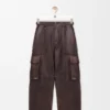 Pantalones cargo de piel de cordero napa y algodón