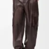 Pantalones cargo de piel de cordero napa y algodón
