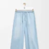 Pantalones con cordón de ajuste en denim